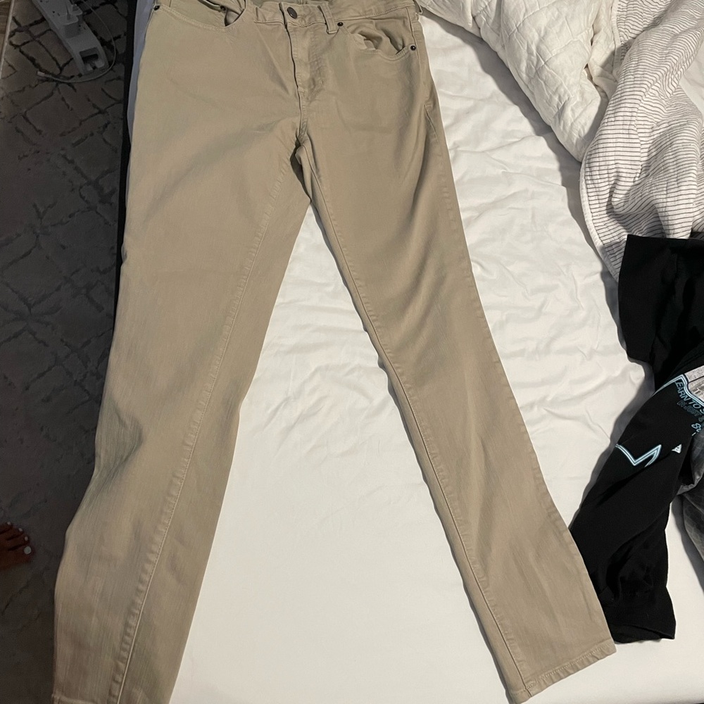 Khaki skinny dress pants